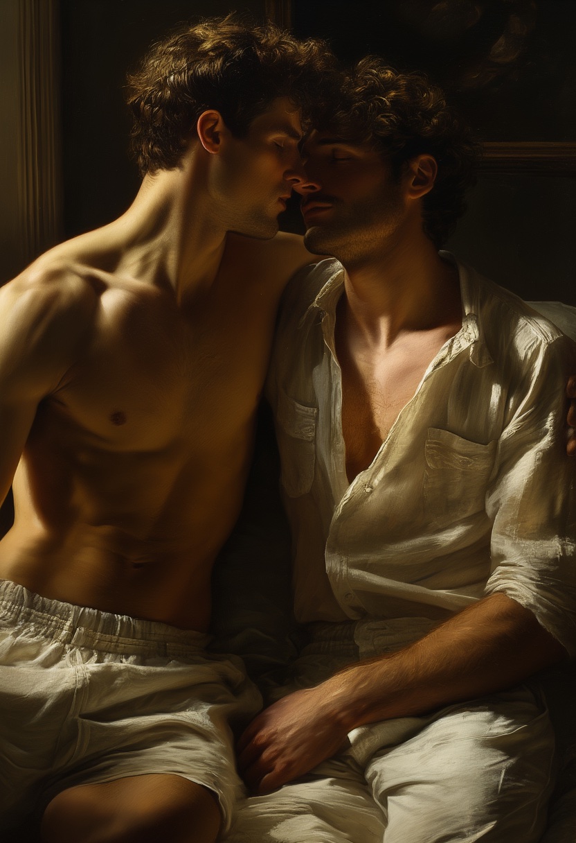 Barockes Chiaroscuro-Dorm-Kuss