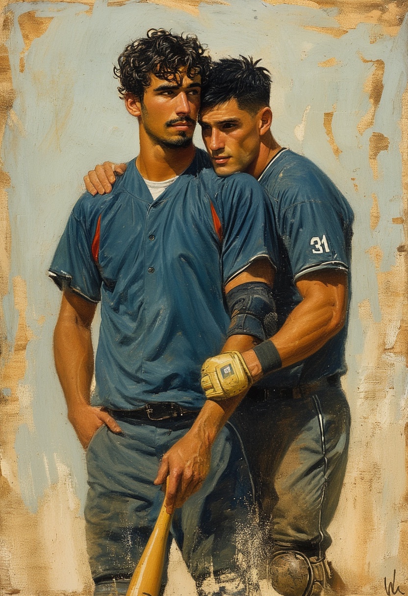 Baseball-Teamkollegen umarmen