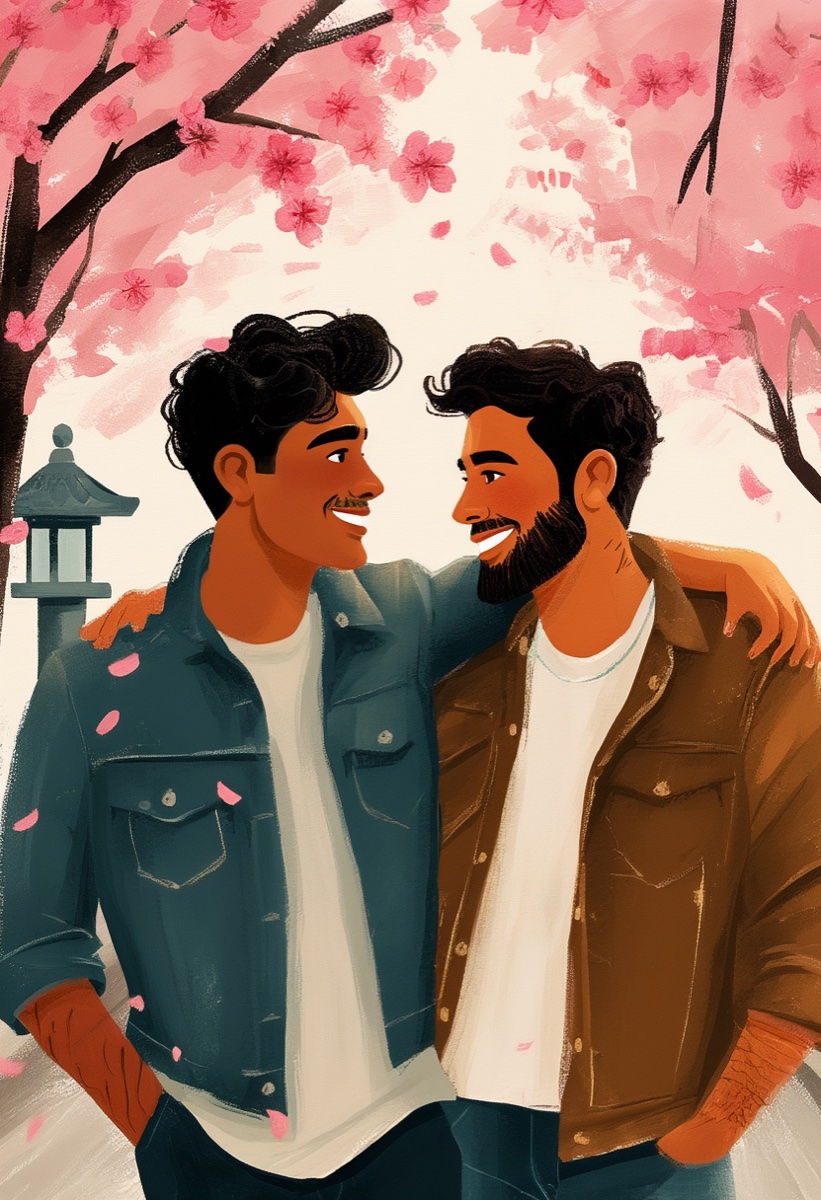 Cherry Blossom Embrace Anniversary Card