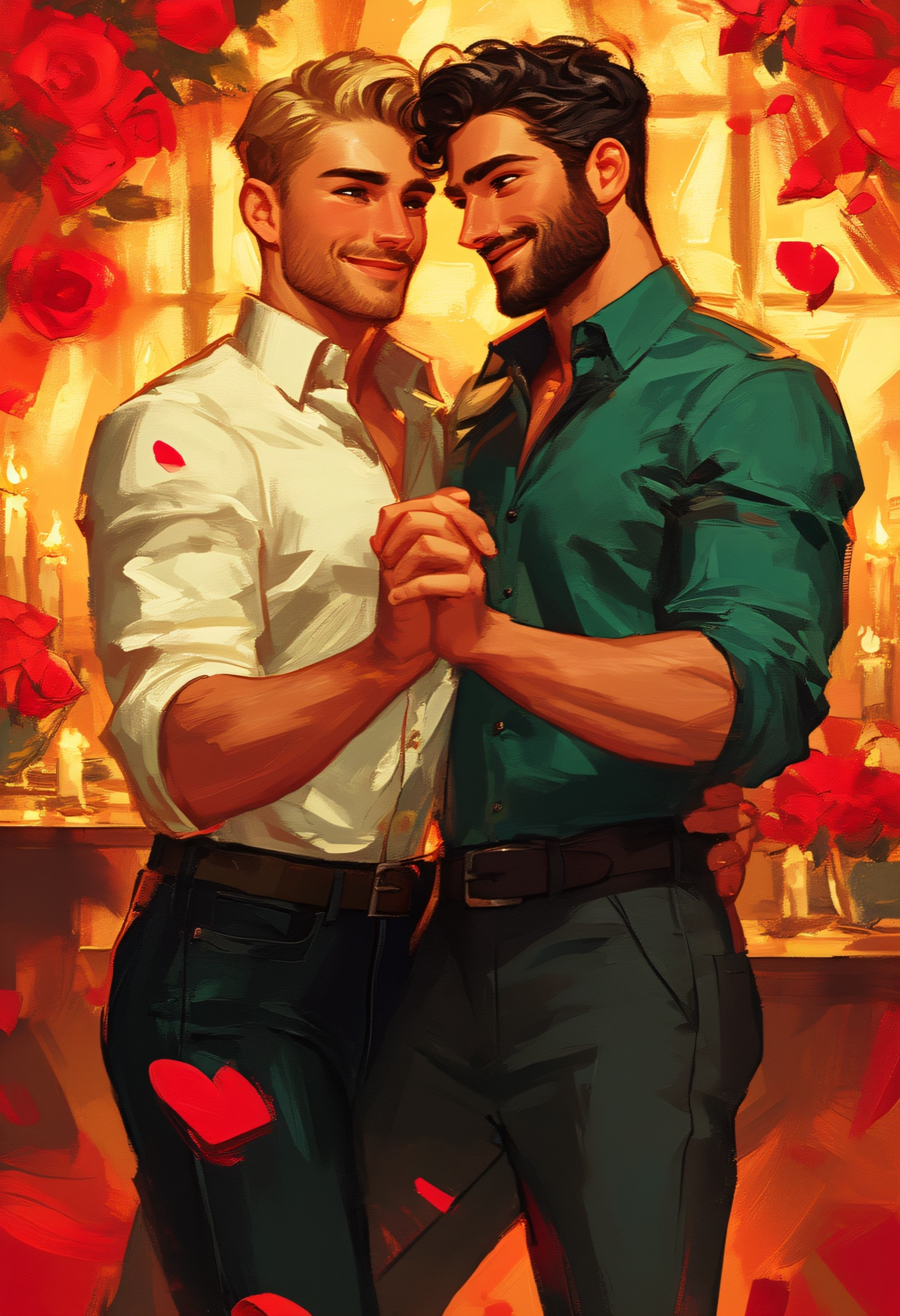 Crimson Hearts Bloom Bright