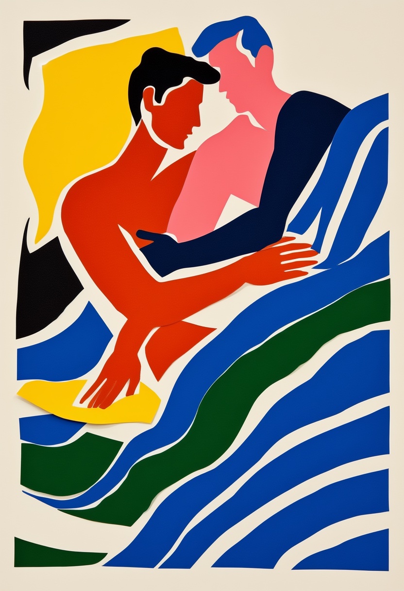 Löffel-Umarmung im Matisse-Stil