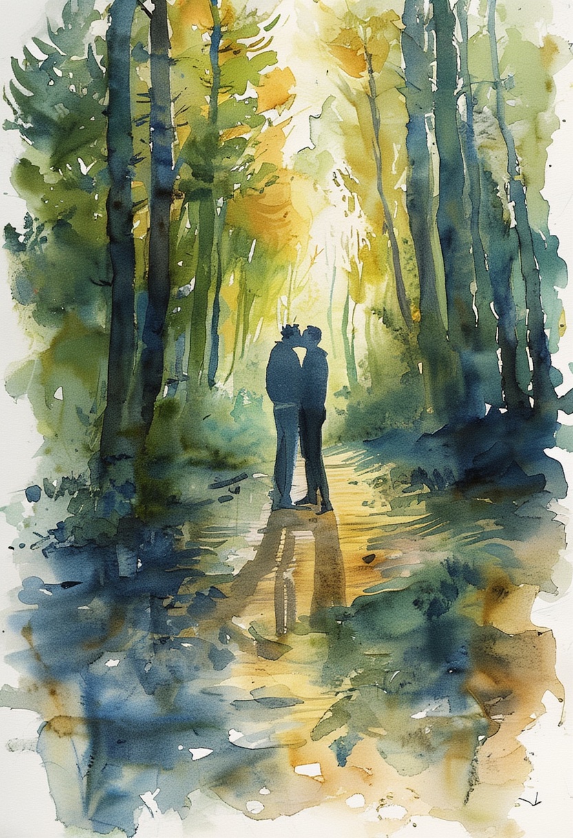 Kuss in der Waldlichtung
