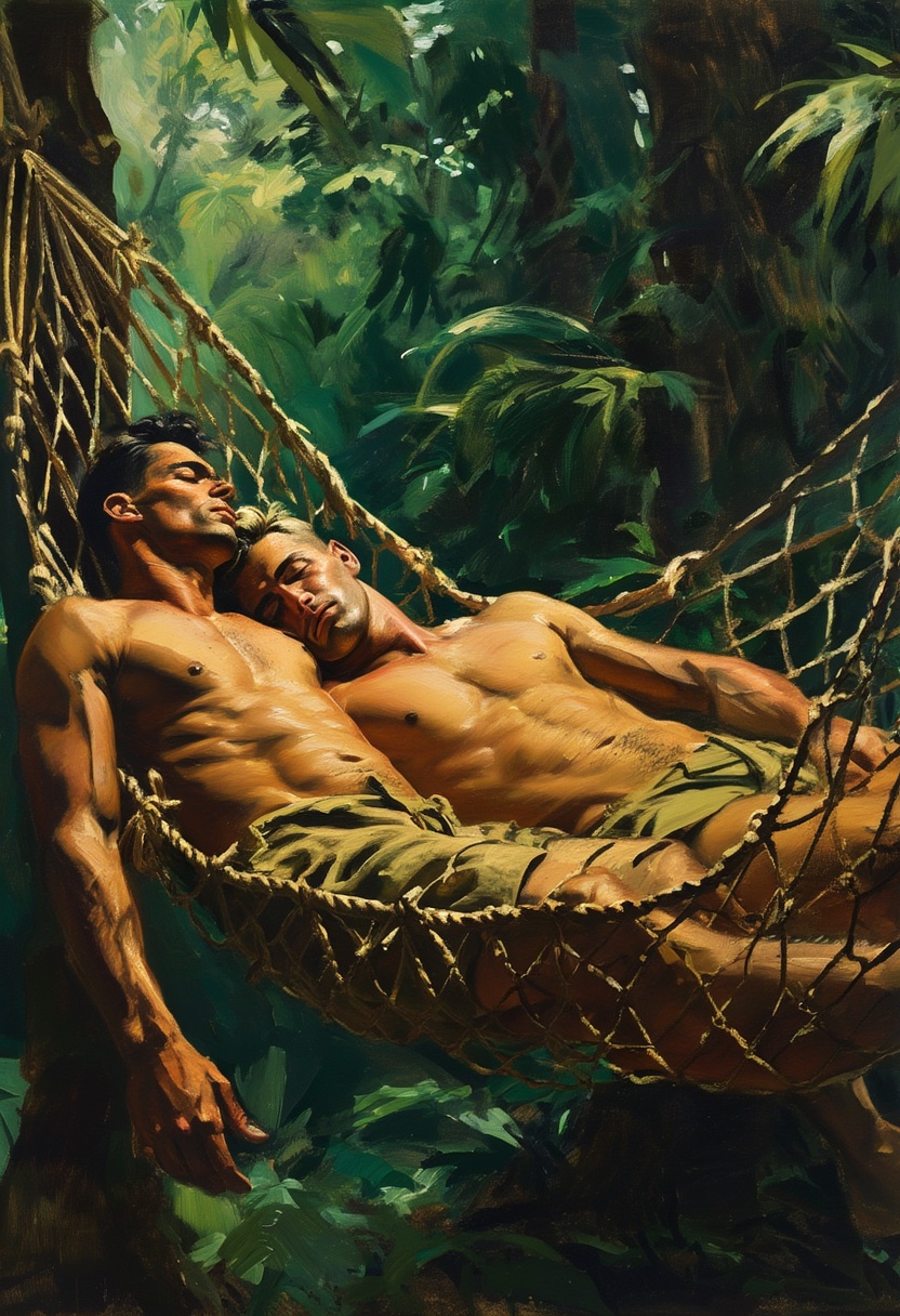 Umarmung im Dschungelhammock
