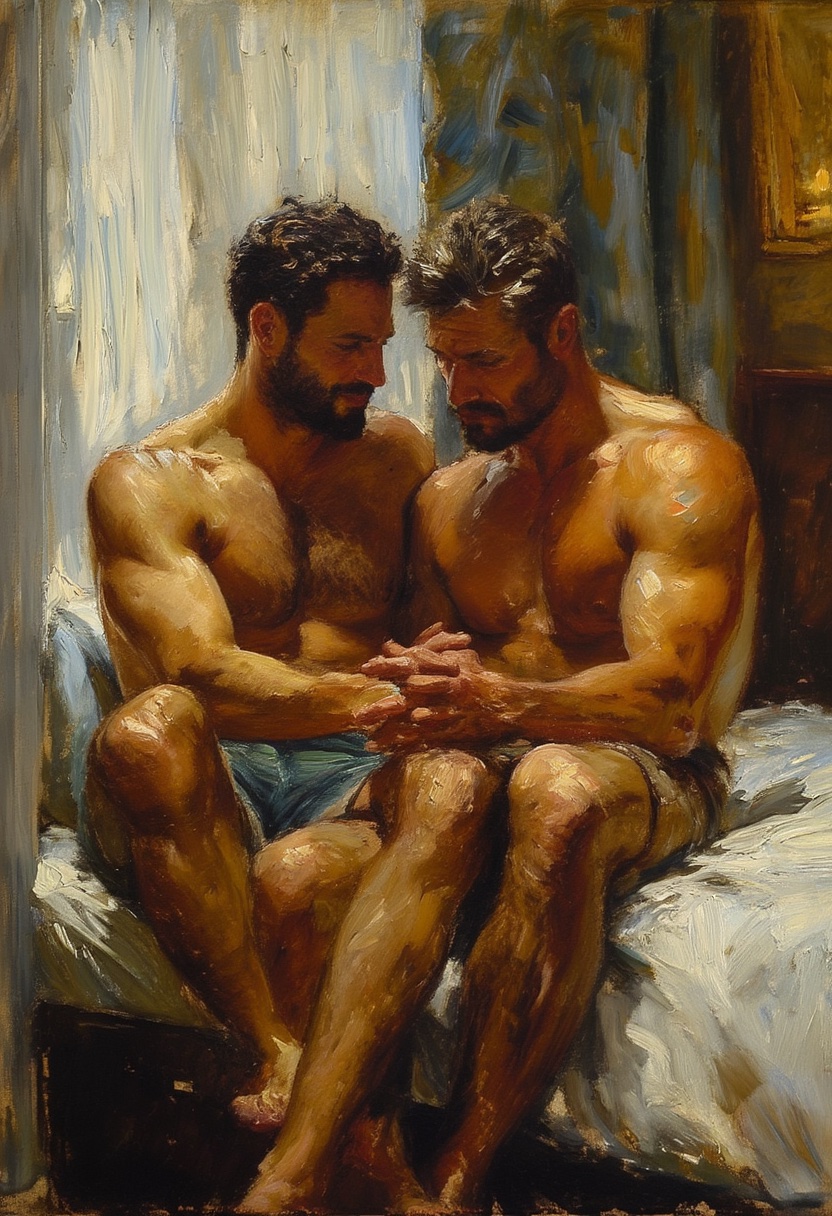 Schlafzimmerumarmung im Sargent-Stil