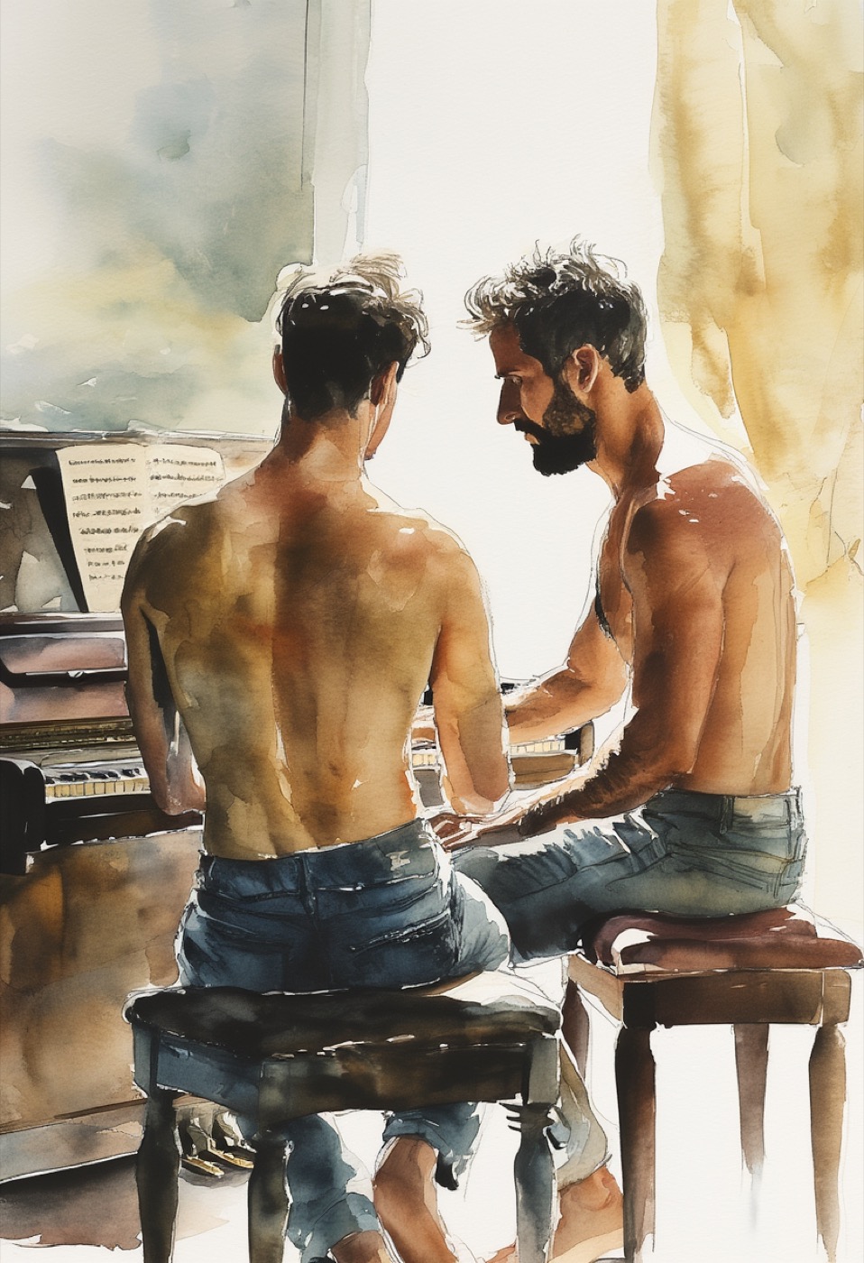 Piano-Duett im Sonnenlicht