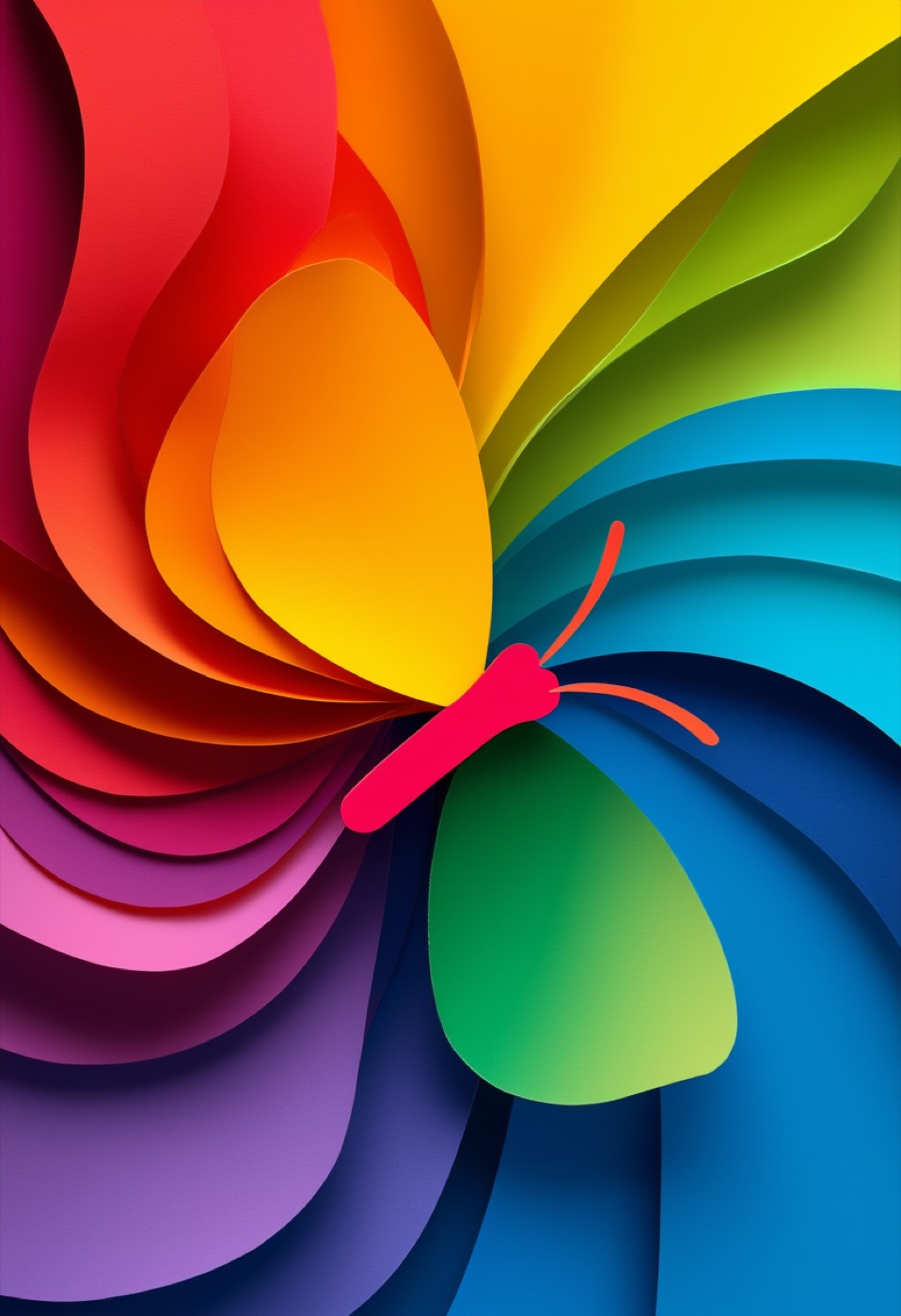Regenbogen-Falter-Papiercollage
