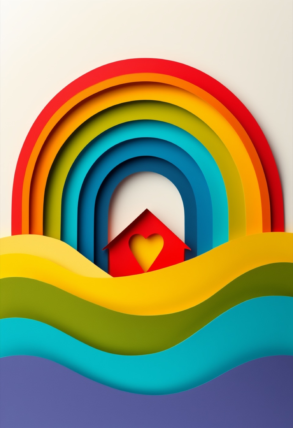 Regenbogenhaus Papiercollage