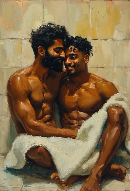 Bathroom Embrace After Shower