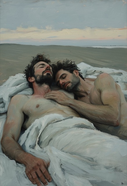 Beach Dunes Sunset Embrace