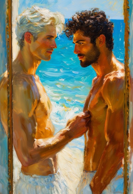 Beachside Encounter Sunlit