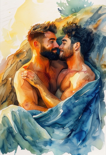 Cliffside Sunset Embrace