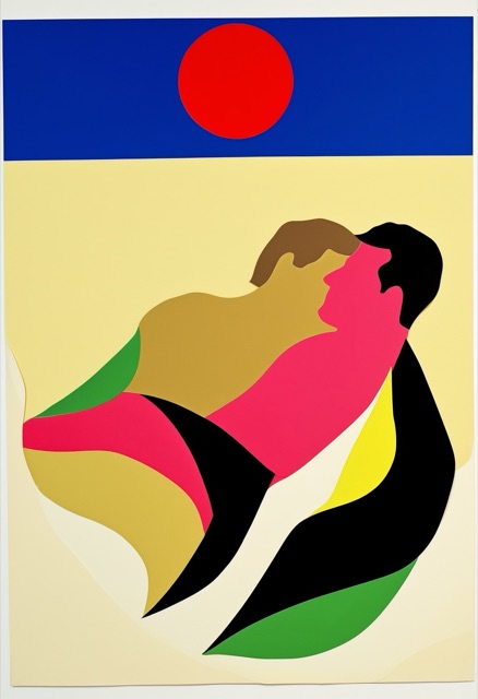 Cut-Paper Collage Embrace