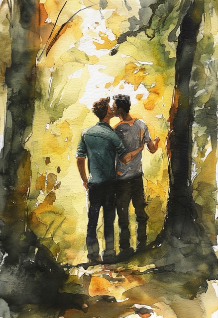 Forest Clearing Watercolor Embrace