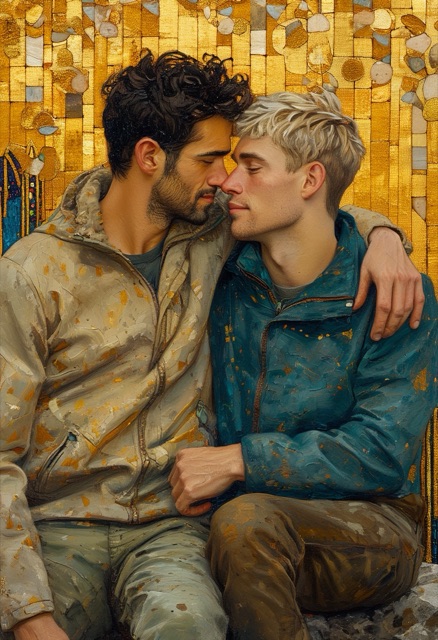 Golden Mosaic Embrace