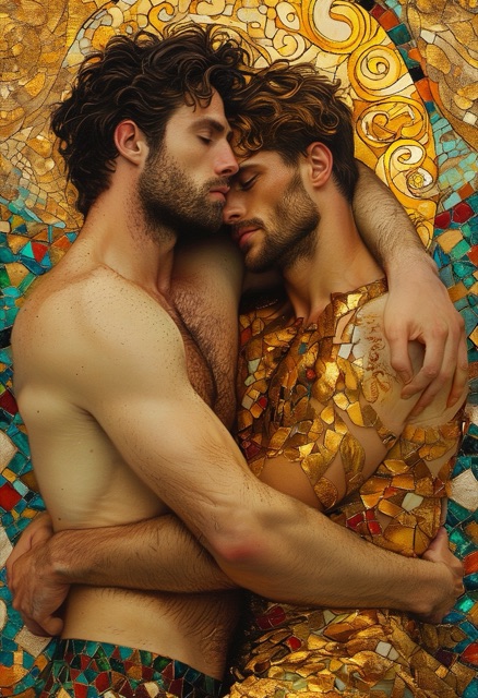 Golden Mosaic Embrace