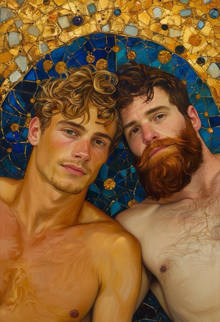 Golden Mosaic Embrace