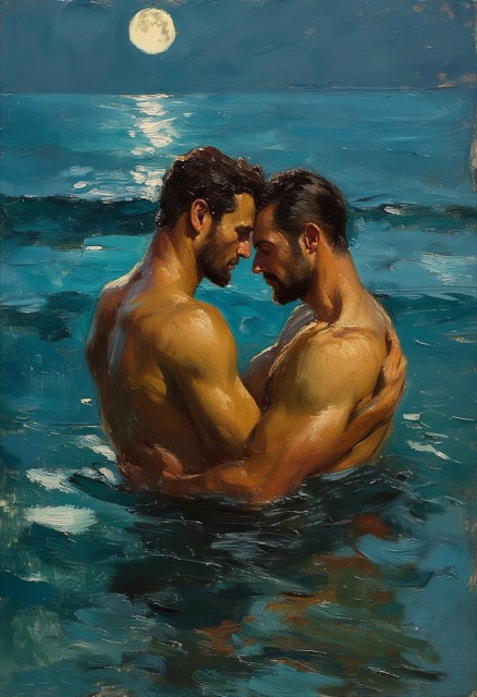 Moonlit Ocean Embrace