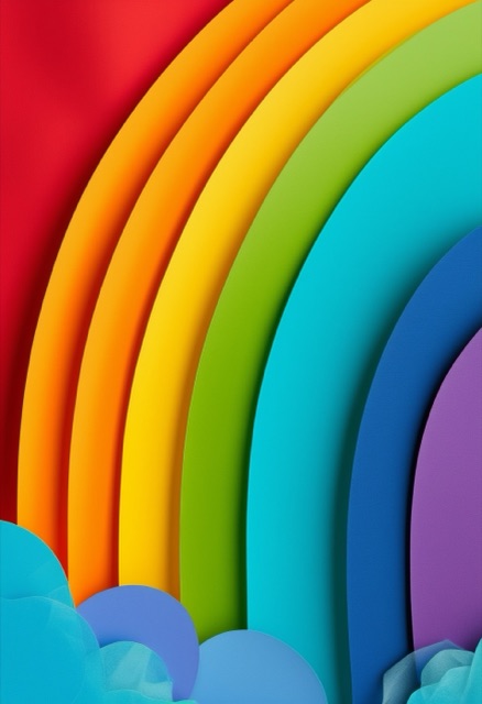Rainbow Paper Cutout Collage