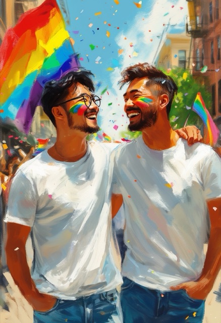 Affectionate Rainbow Couple