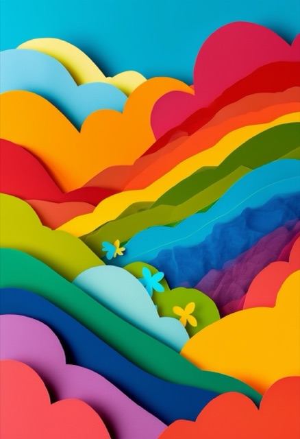 Rainbow Prism Paper Collage