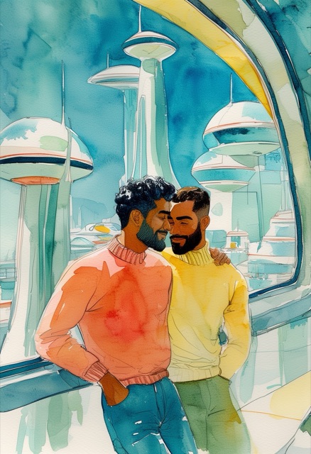 Retro-Futuristic Atomic-Age Embrace