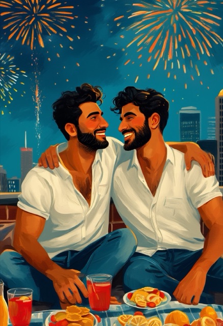Rooftop Fireworks Celebration
