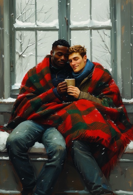 Snowy Window Embrace