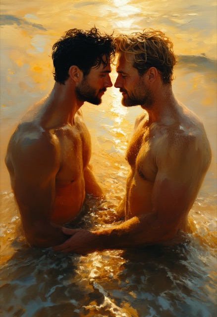 Sunlit Beach Embrace