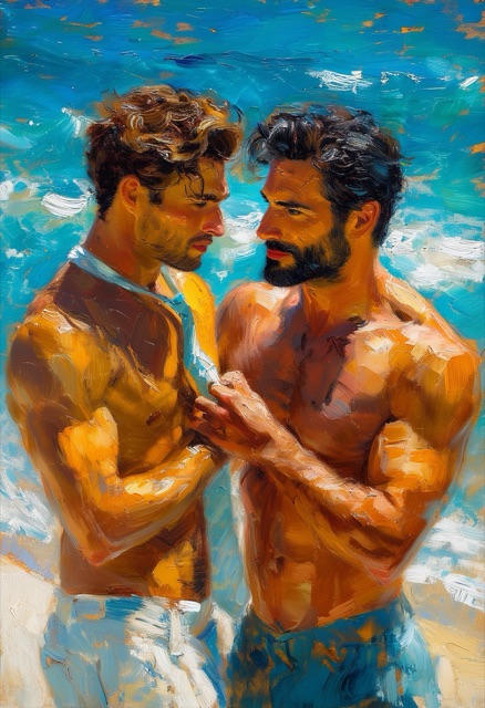 Sunlit Beach Encounter