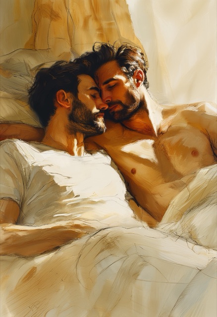 Sunlit Bedroom Embrace