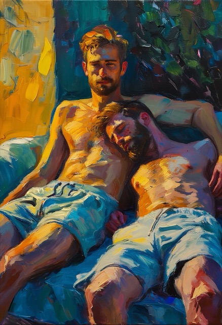 Sunlit Courtyard Embrace
