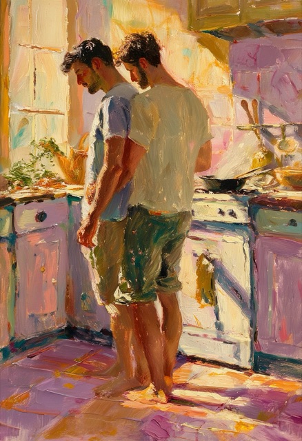 Sunlit Kitchen Embrace