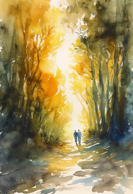Sunlit Woodland Companionship