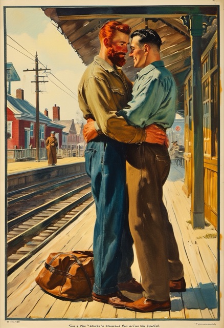 Train Station Embrace