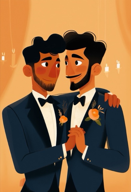 Two Grooms In Tuxedos Wedding