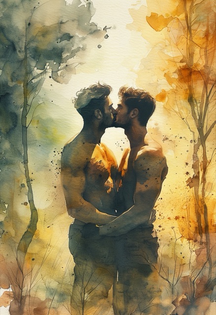 Watercolor Embrace Forest Clearing