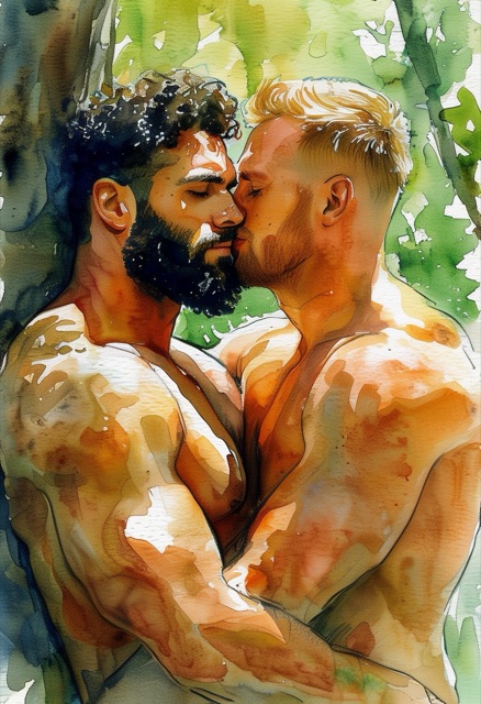 Watercolor Forest Embrace