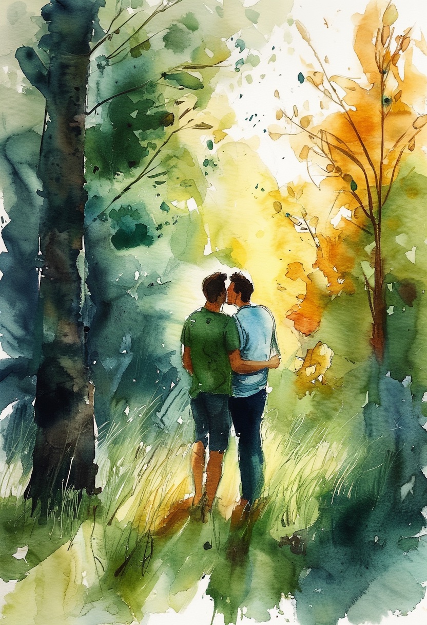 Aquarellwald umarmen
